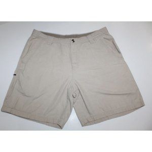 Columbia Canvas Tan Twill Hiking Walk Beige Cargo Shorts Cotton Utility Mens 38